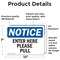 Signmission Enter Here Please Pull OSHA Notice Sign, Vinyl Decal, 10in W x 7in L, 2PK OS-2PACK-NS-D-710-L-12071 - alternate 4